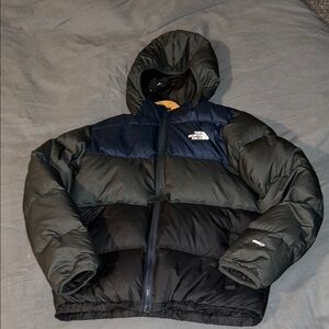 The North Face Kids Jacket - Black Gray & Dark Blue